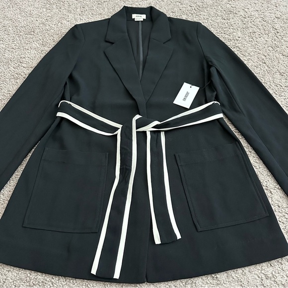 Jason Wu Blazer Womens Size S Black White Waist Tie - Picture 14 of 14